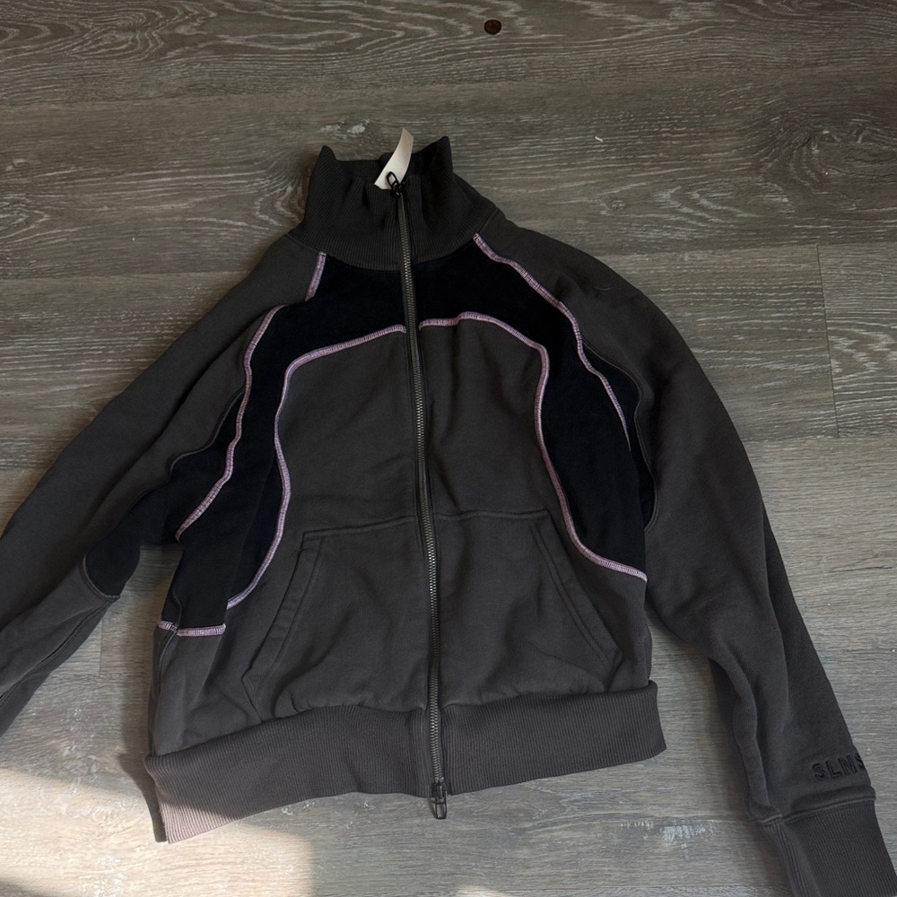 lululemon Black Hoodie with Light Purple Stitching
